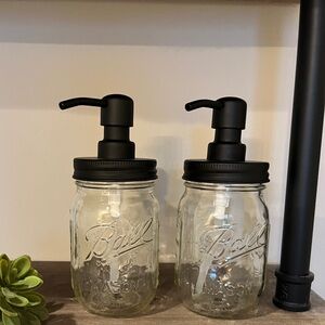 Mason Ball Bottles Hand Wash Soap or Lotion Dispensers Matte Black Jars Canning